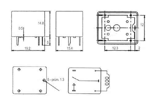 Relé 12V 15A / 250VAC 1x přep. RAS1215/LEG-12