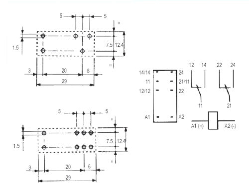 Relé 24V 8A/250VAC 2x přep. RELEF4052-24