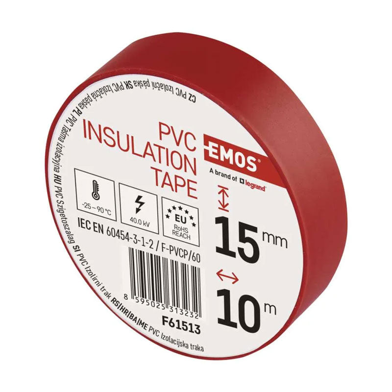 Páska izolační PVC 15mm/10m červená EMOS 1ks