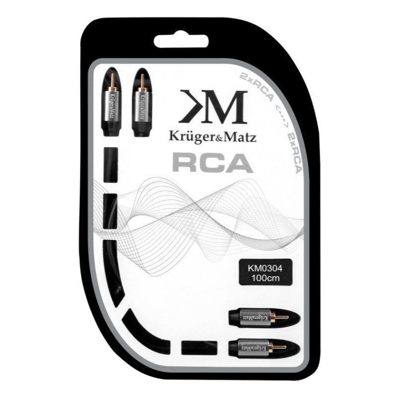 Kabel 2x Cinch konektor/2x Cinch konektor 1m KRUGER & MATZ KM0304
