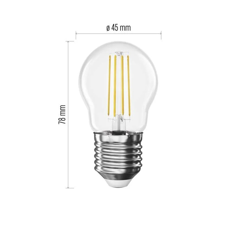 Žárovka Filament LED E27 1,8W Mini Globe bílá teplá EMOS ZF6D02
