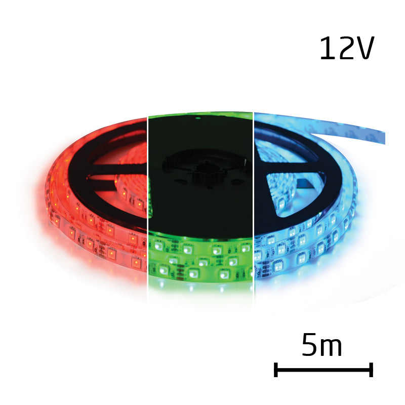 LED pásek 12V 5050 60LED/m IP20 max. 12W/m RGB (cívka 5m) GETI