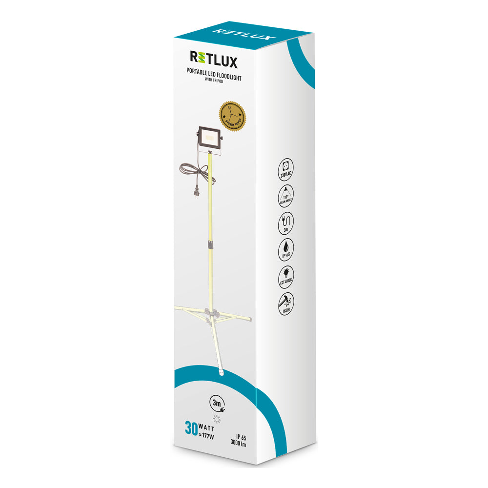 LED reflektor RETLUX RPL 203 30W se stojanem