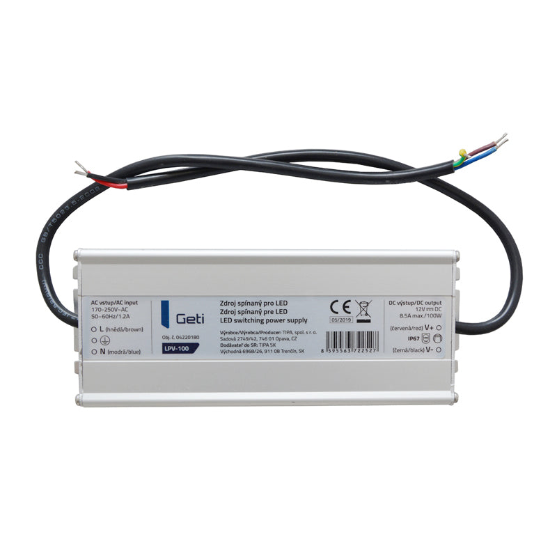 Zdroj spínaný pro LED 12V/100W GETI LPV-100