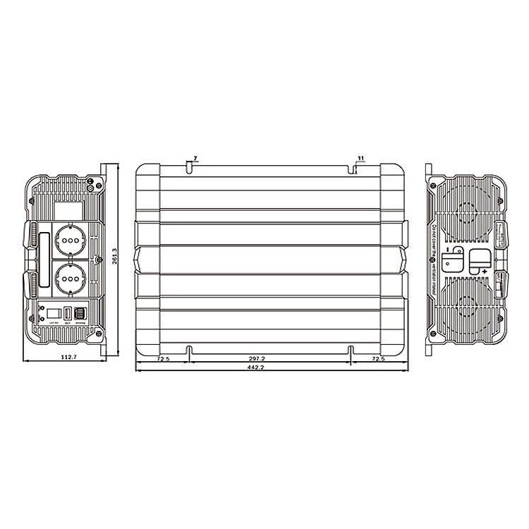 Měnič napětí FS2000 24V/230V 2000W čistá sinusovka D.O. bezdrátové