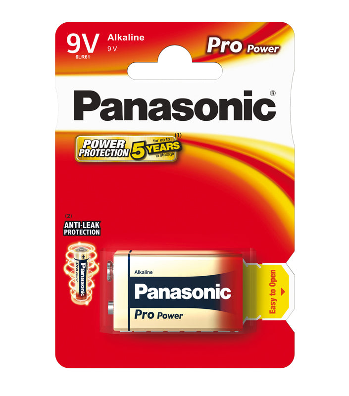 Baterie 6F22 (9V) alkalická PANASONIC Pro Power 1ks / blistr