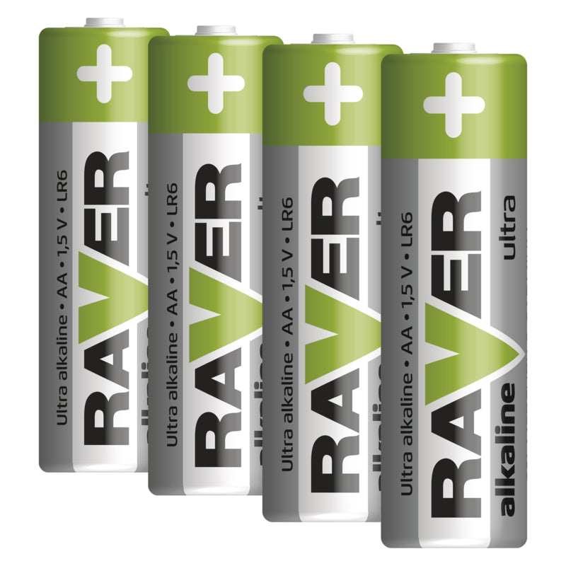 Baterie AA (R6) alkalická RAVER 4ks