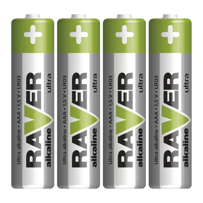 Baterie AAA (R03) alkalická RAVER 4ks