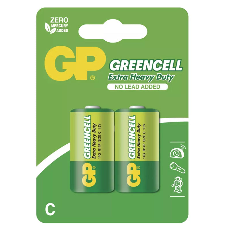 Baterie C (R14) Zn-Cl GP Greencell 2ks / blistr