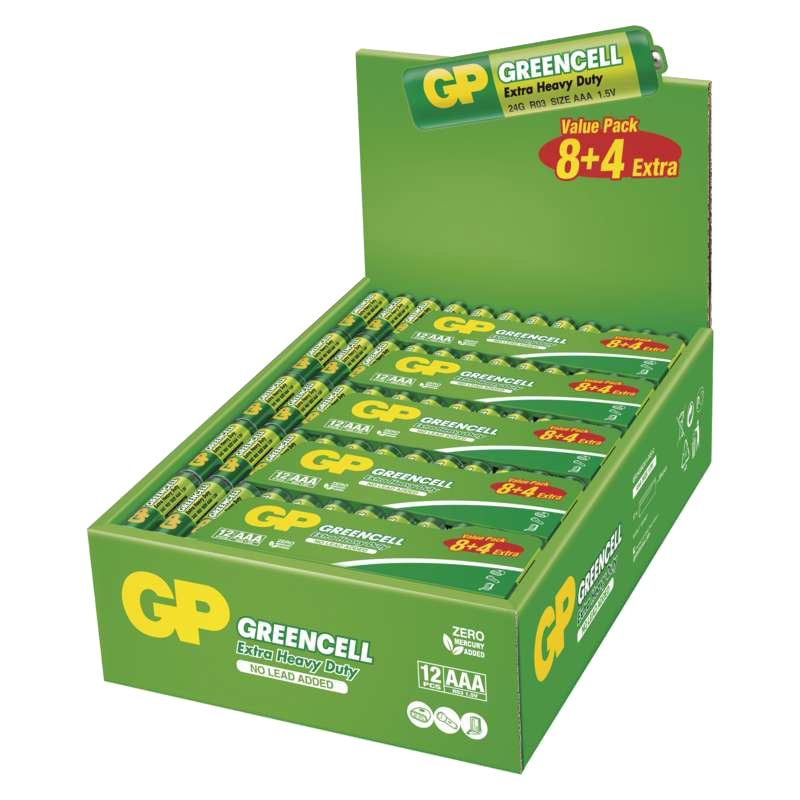 Baterie AAA (R03) Zn-Cl GP Greencell 12ks
