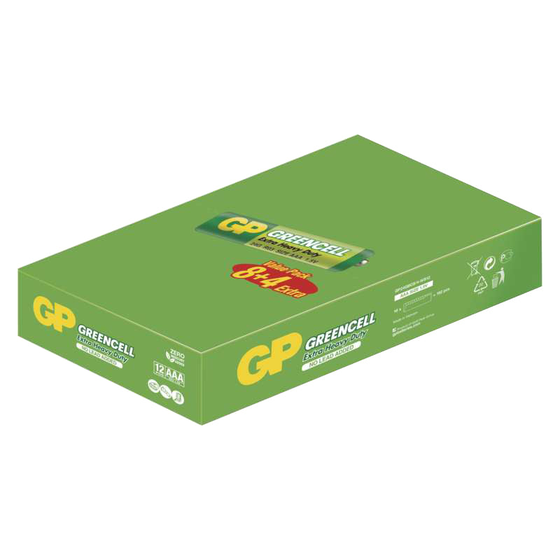 Baterie AAA (R03) Zn-Cl GP Greencell 12ks
