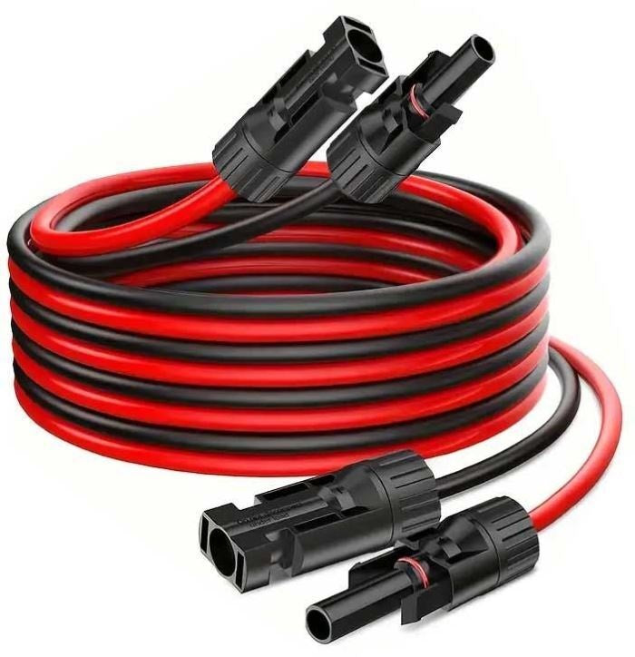 Solární kabel 4mm2, červený+černý s konektory MC4,prodloužení 2m
