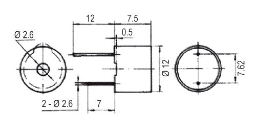 Piezo element/Transducer KPX1205B + gen. 5V