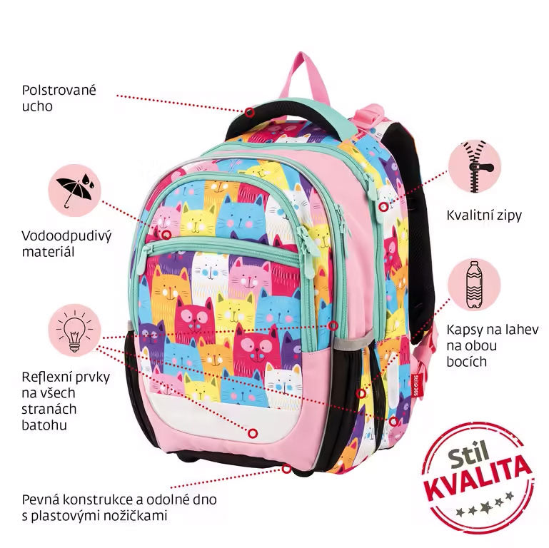 Batoh školní Junior STIL Kittens