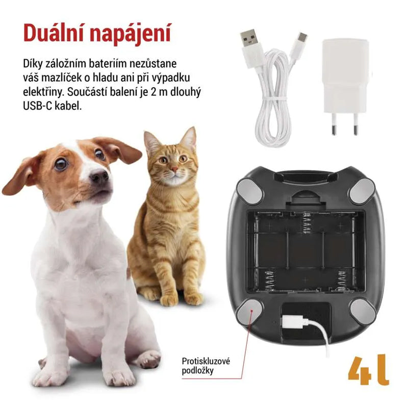 Automat na krmivo EMOS Pet Care, 4 l, černý