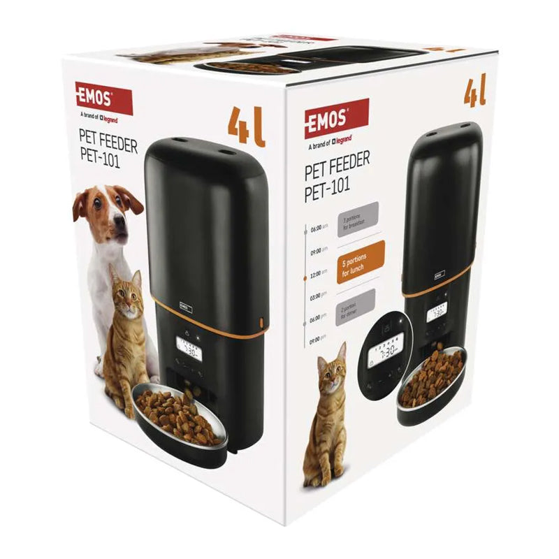 Automat na krmivo EMOS Pet Care, 4 l, černý