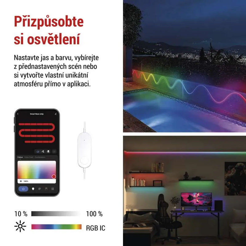 Smart LED pásek 33W RGBIC EMOS ZPW513I Neon 5m WiFi Tuya