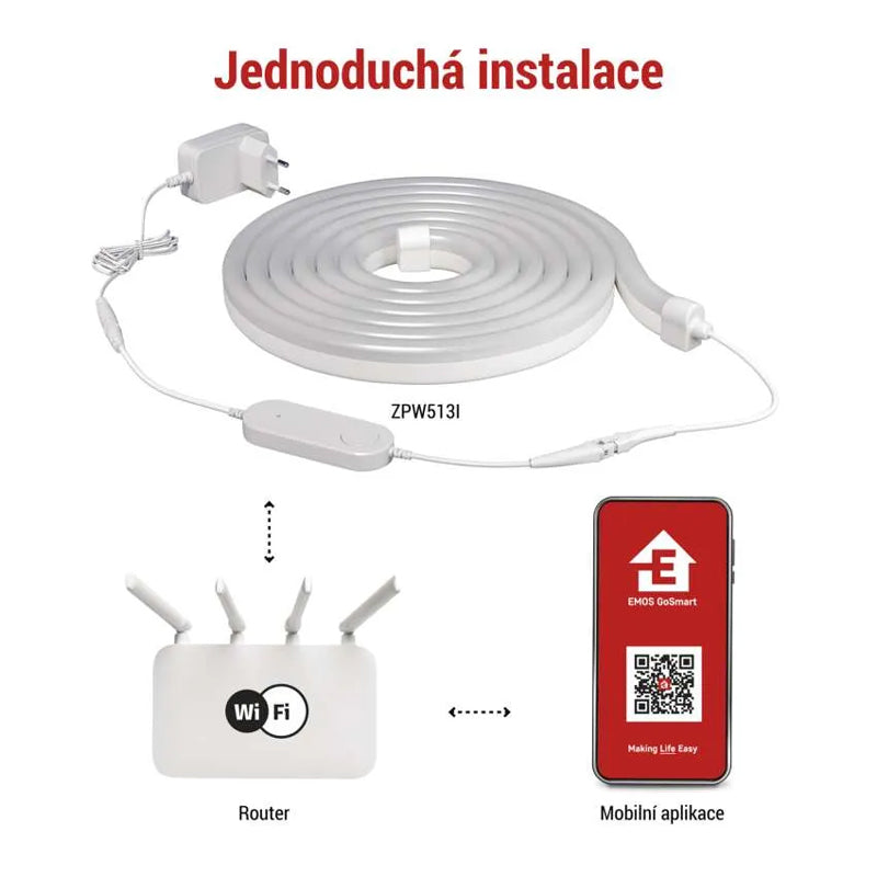 Smart LED pásek 33W RGBIC EMOS ZPW513I Neon 5m WiFi Tuya
