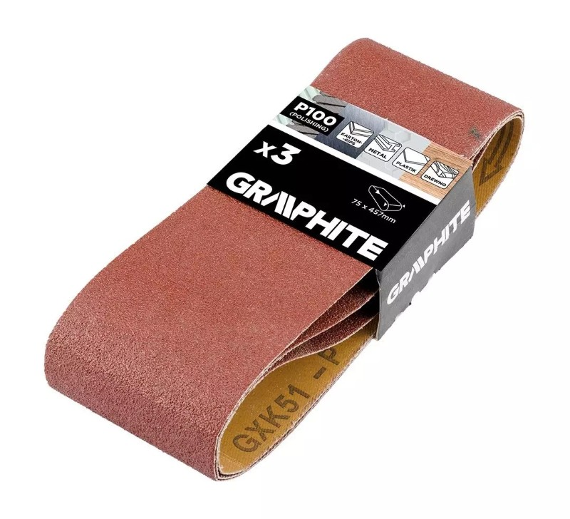 Plátno brusné nekonečný pás 75x457mm P100 GRAPHITE 58T363 3ks