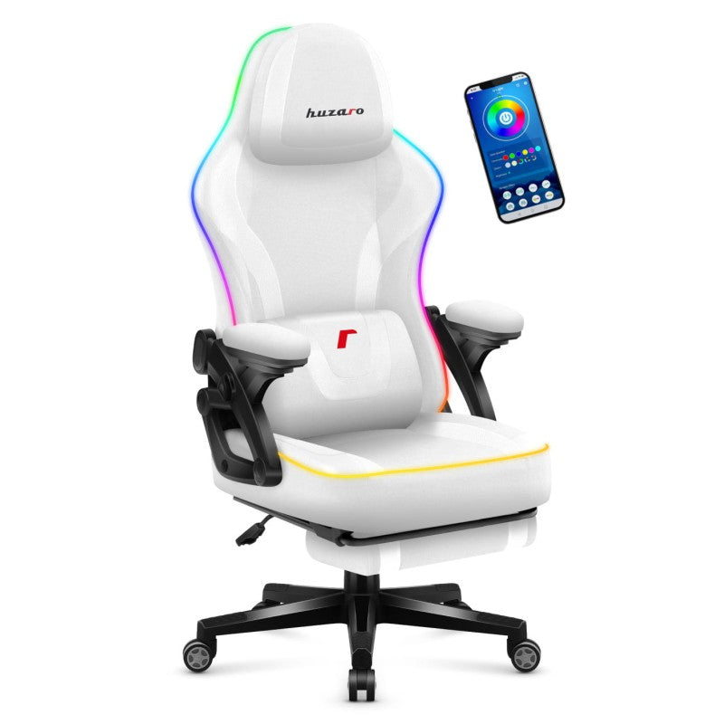 Křeslo herní HUZARO Force 4.6 RGB White Mesh