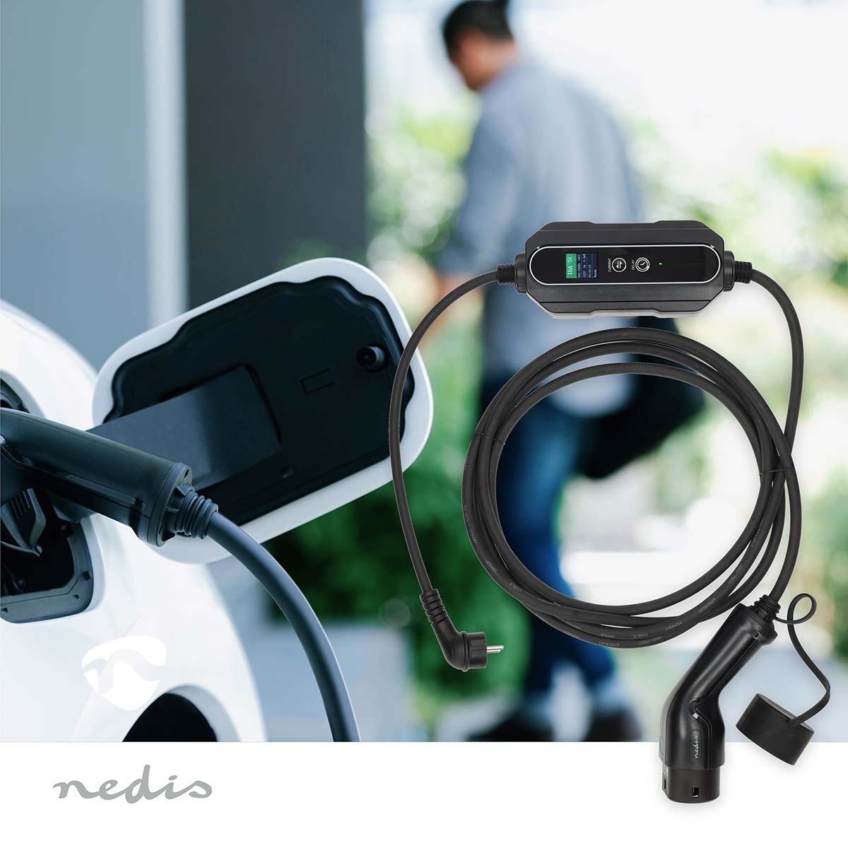 Nabíjecí stanice NEDIS EVCH37KWBK20 3,6kW Typ 2 přenosná