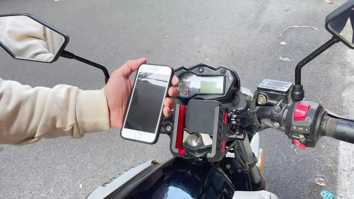 Voděodolný držák telefonu na kolo/motocykl CARCLEVER r16USBC s USB nabíječkou