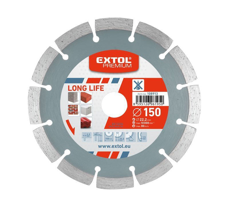 Kotouč diamantový řezný segmentový 115mm EXTOL PREMIUM 108911