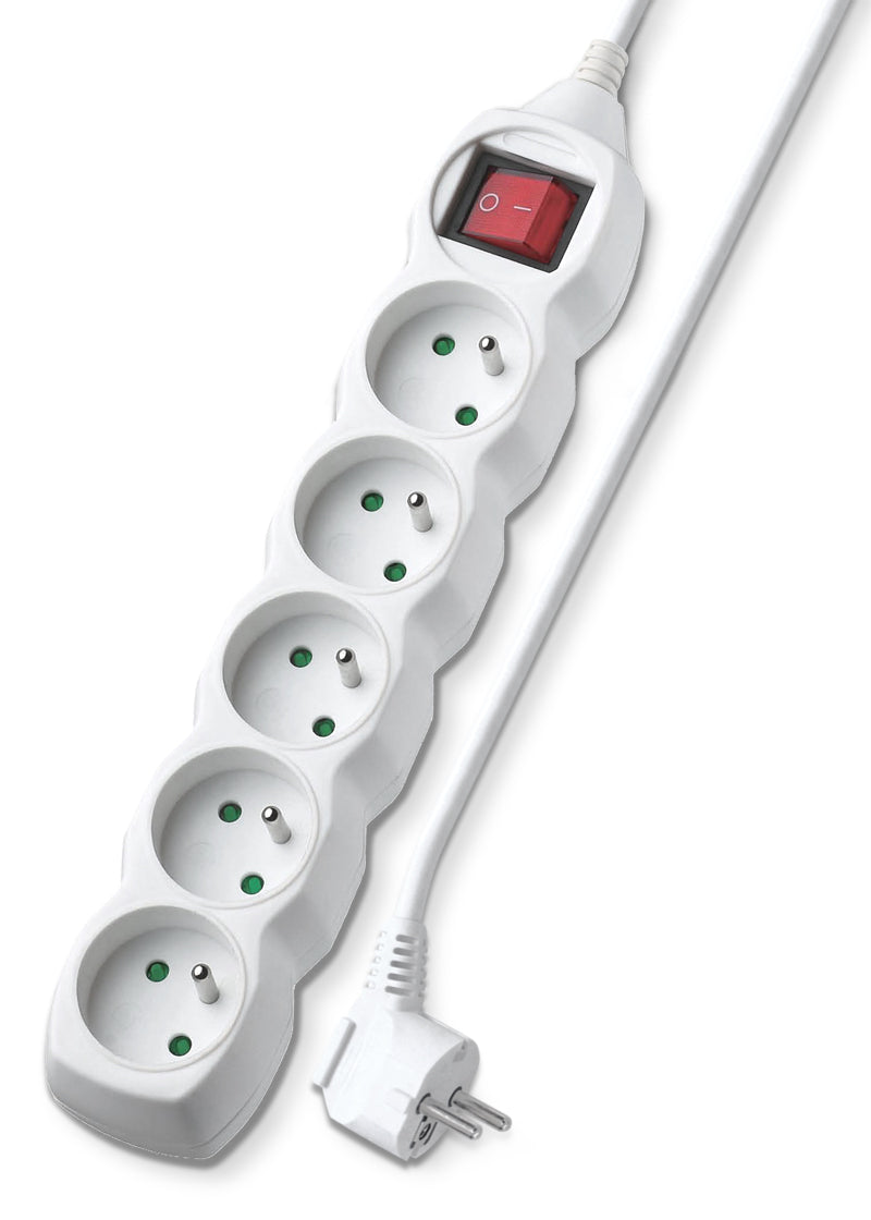 Prodlužovací kabel 5 zásuvek 2m GETI GEC52S s vypínačem