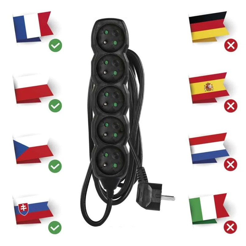 Prodlužovací přívod 5 zásuvek 2m EMOS PC0512