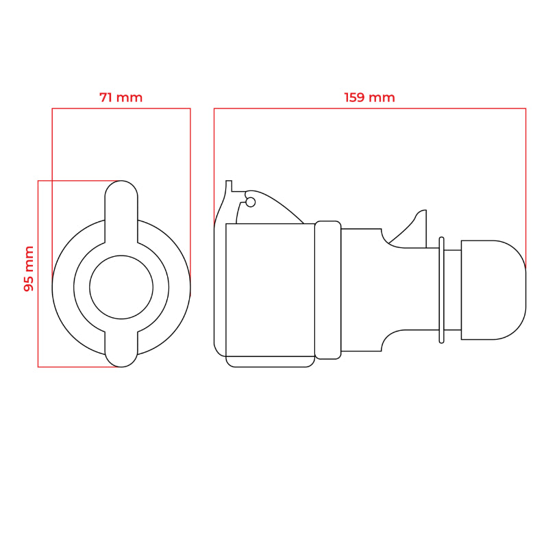 Zásuvka DPM 4p 32A 400V IP44 WS-GP-4-32A
