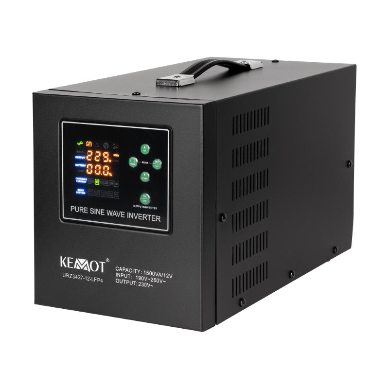 Zdroj záložní KEMOT PROsinus-1500-LFP4 12V 230V 1500VA 1050W Black URZ3427-12-LFP4