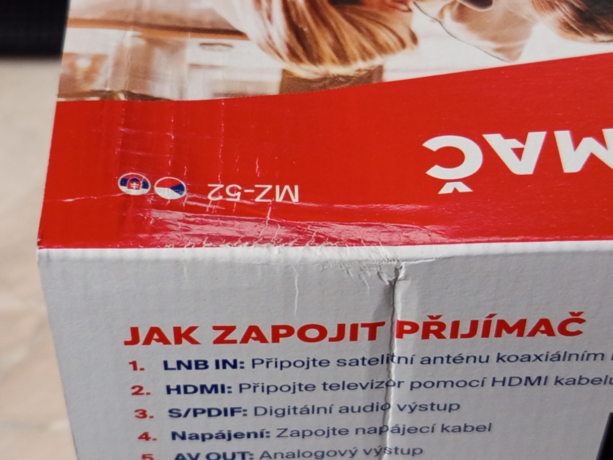 Satelitní přijímač Kaon MZ-52 Nagravision - rozbaleno - mírně poškozený obal