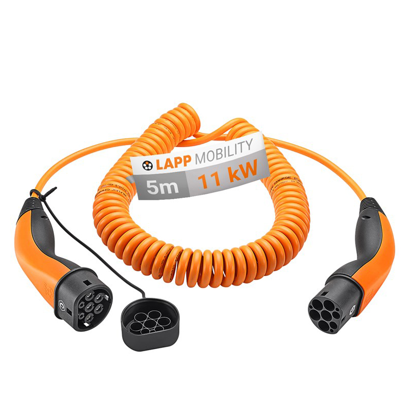 Kabel nabíjecí LAPP 61799 typ 2 11kW 20A 3 fáze 5m pro elektromobil - zánovní