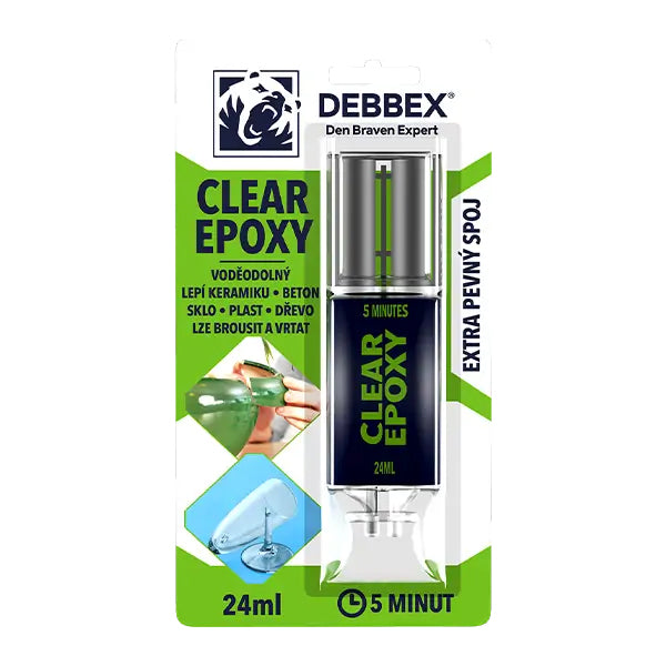 Lepidlo DEBBEX CLEAR EPOXY rychletuhnoucí 24ml - expirace 09/2025