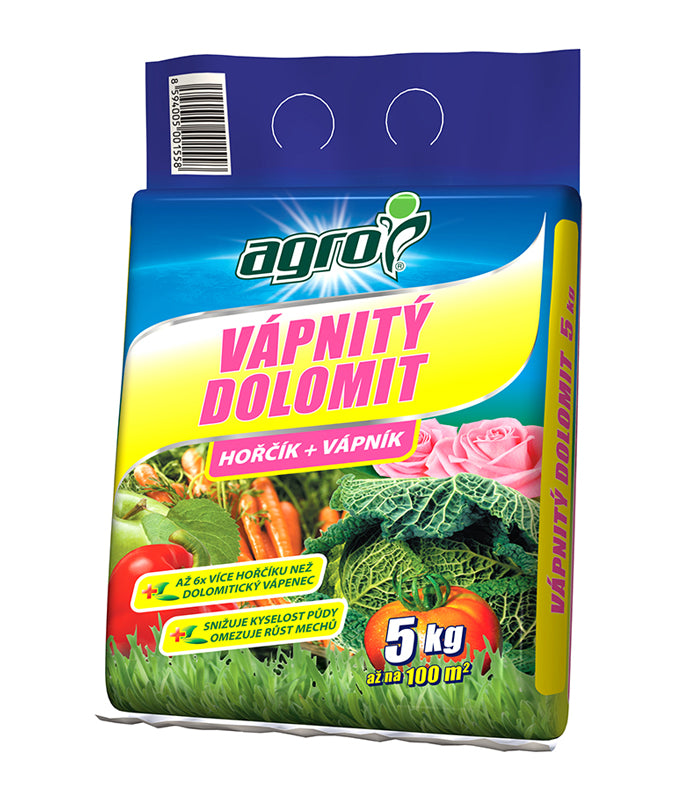 Vápnitý dolomit AGRO 5kg - rozbaleno - poškozený obal, již nižší váhy o cca 1kg