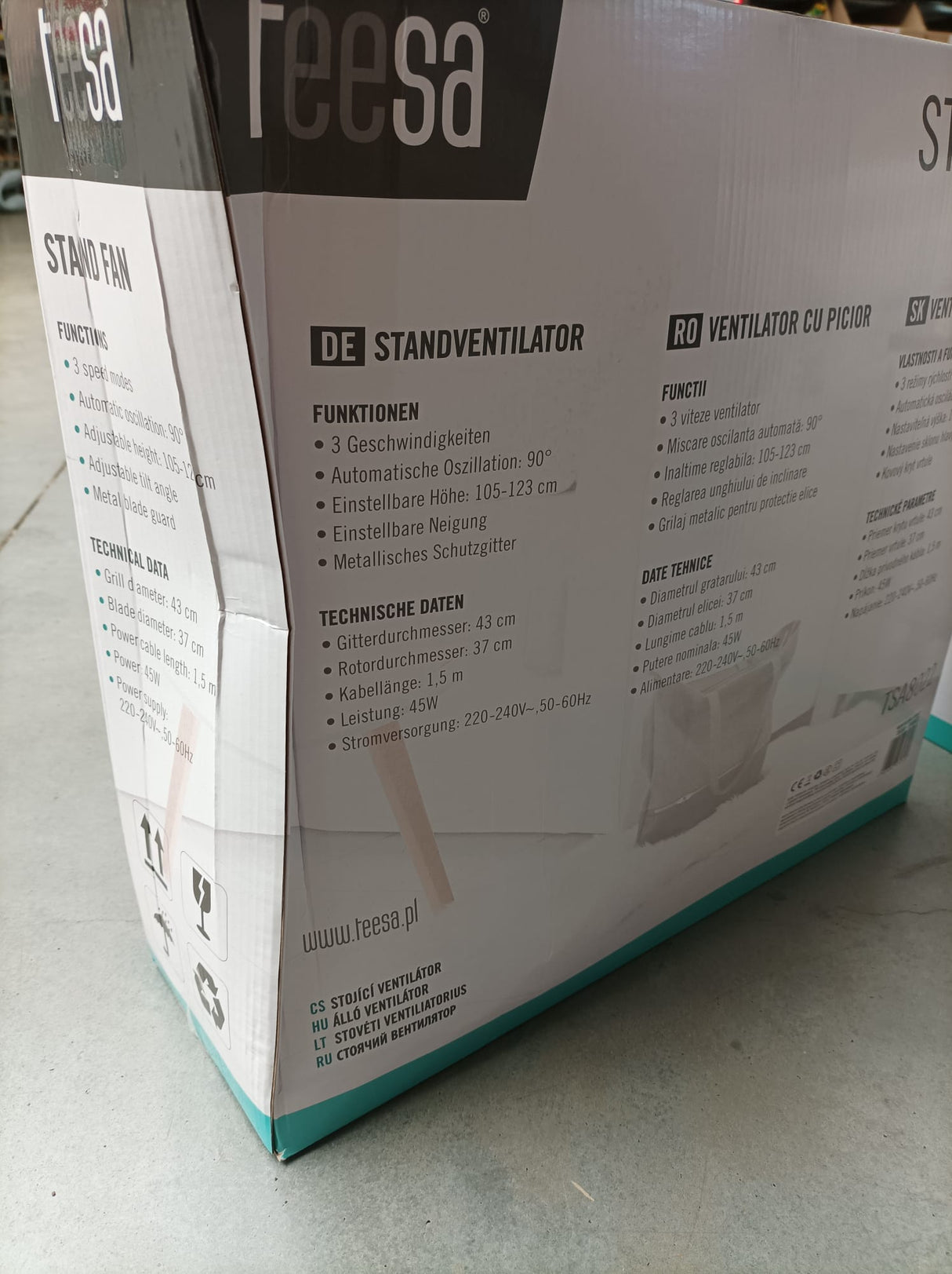 Ventilátor TEESA TSA8022 - rozbaleno - pomačkaný obal
