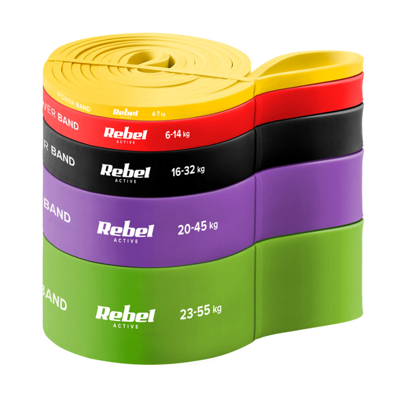 Guma posilovací REBEL Power Band PTs-1 4-55kg 5ks - rozbaleno