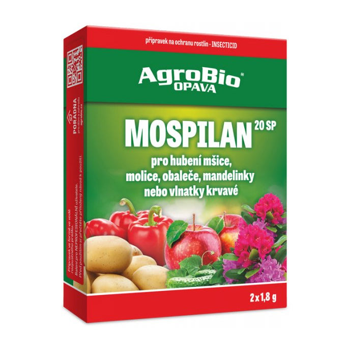 Přípravek proti mšicím a molicím AGROBIO Mospilan 20 SP 2x1,8g - rozbaleno - poškozený obal