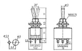 Přepínač páčkový    2pol./9pin  ON-ON  12V