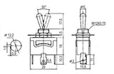 Přepínač páčkový  3pol./3pin ON-OFF-ON 250V/10A