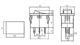Přepínač kolébkový     2pol./4pin  ON-OFF 250V/3A LED červený