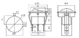 Přepínač kolébkový kul.  2pol./2pin  ON-OFF 250V/6A černý
