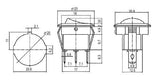 Přepínač kolébkový kul. pros.  2pol./3pin  ON-OFF 250V/6A zelený
