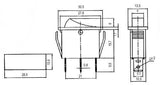Přepínač kolébkový    2pol./3pin  ON-OFF 250V/15A pros. zelený
