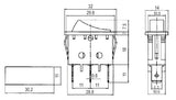 Přepínač kolébkový    3pol./3pin  ON-OFF-ON 250V/15A černý