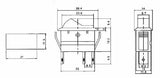 Přepínač kolébkový    2pol./3pin  ON-OFF 20A/12VDC pros. zelený