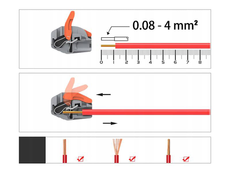 Svorka LXZE63 2x 0,08-4mm s páčkou 10ks
