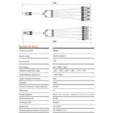 Kabel TIPA MC4 rozbočení 1x konektor/ 4x zdířka 30cm