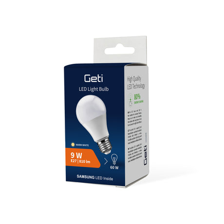 Žárovka LED E27 12W A60 bílá přírodní GETI SAMSUNG čip