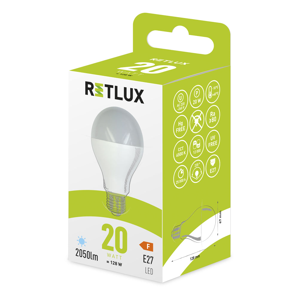 Žárovka LED E27 20W A67 bílá přírodní RETLUX RLL 464